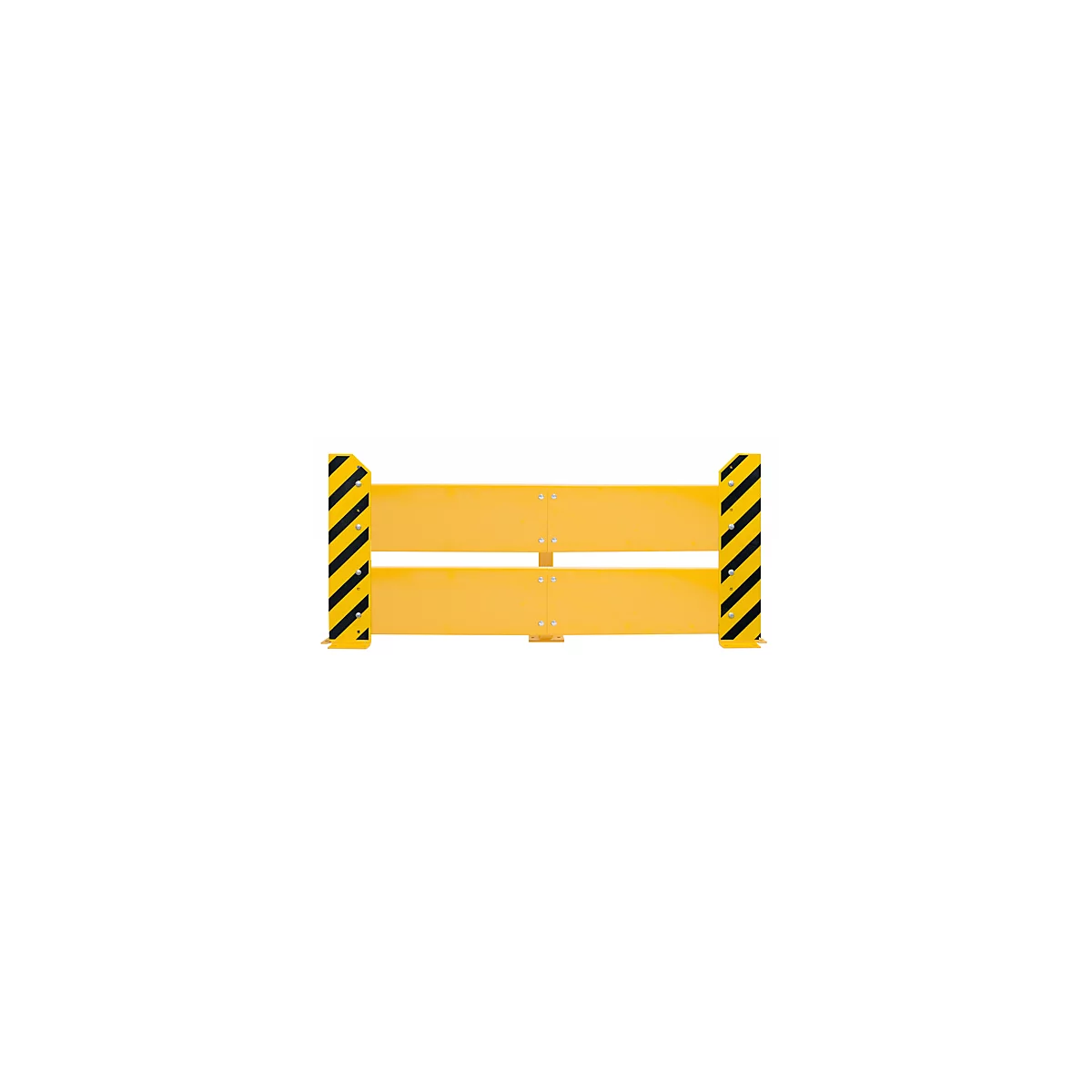 Schulte Lagertechnik stootbeschermingspaneel voor dubbele palletstelling, H 800 mm, voor stellingdiepte 1100 + 200 + 1100 mm, geel/zwart
