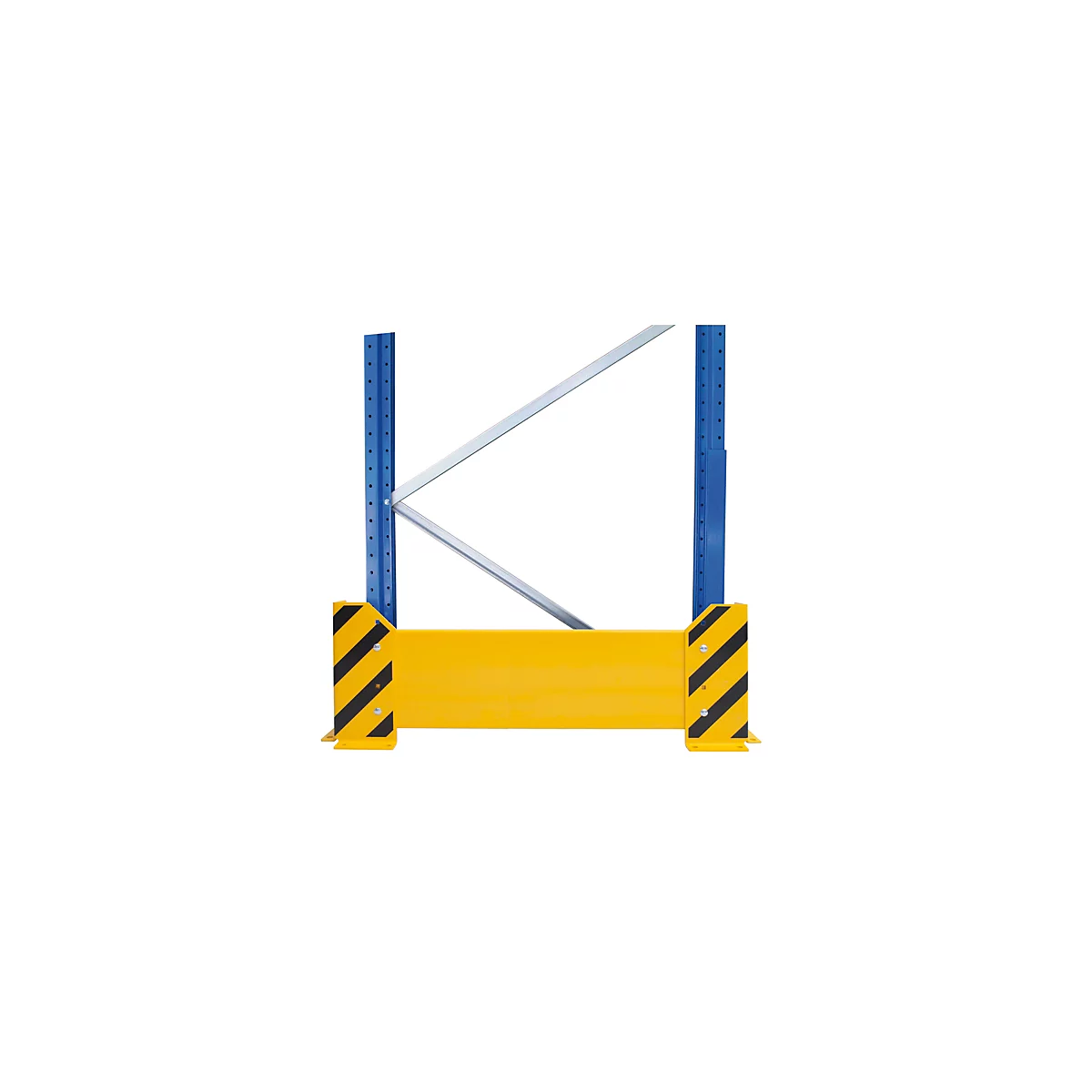 Schulte Lagertechnik stootbeschermingsplaat voor enkele palletstelling, H 400 mm, voor stellingdiepte 1100 mm, geel/zwart