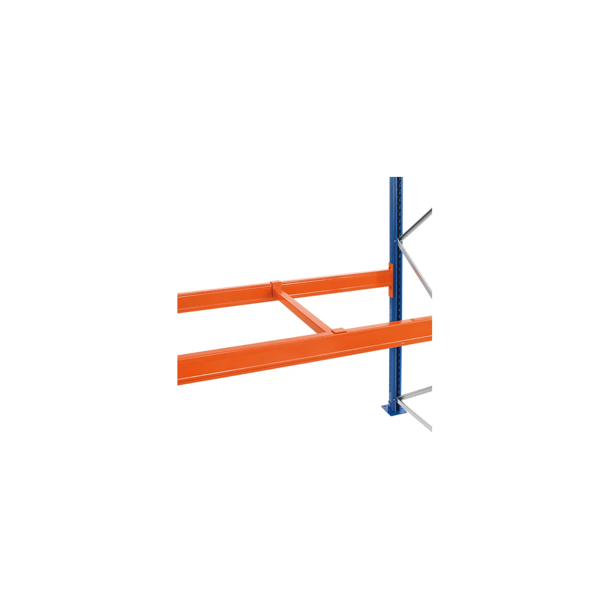 Schulte Lagertechnik Support de profondeur encastré, pour panneaux d'aggloméré 38 mm, profondeur de lisse 50 mm, profondeur de cadre 800 mm, orange, 1 pièce