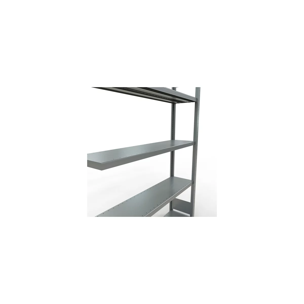 Schulte Lagertechnik Système de rayonnage à tablettes emboîtable MULTIplus 250, rayonnage annexe, verrou de longueur, 2000x1300x300 mm, 5 tablettes, galvanisé
