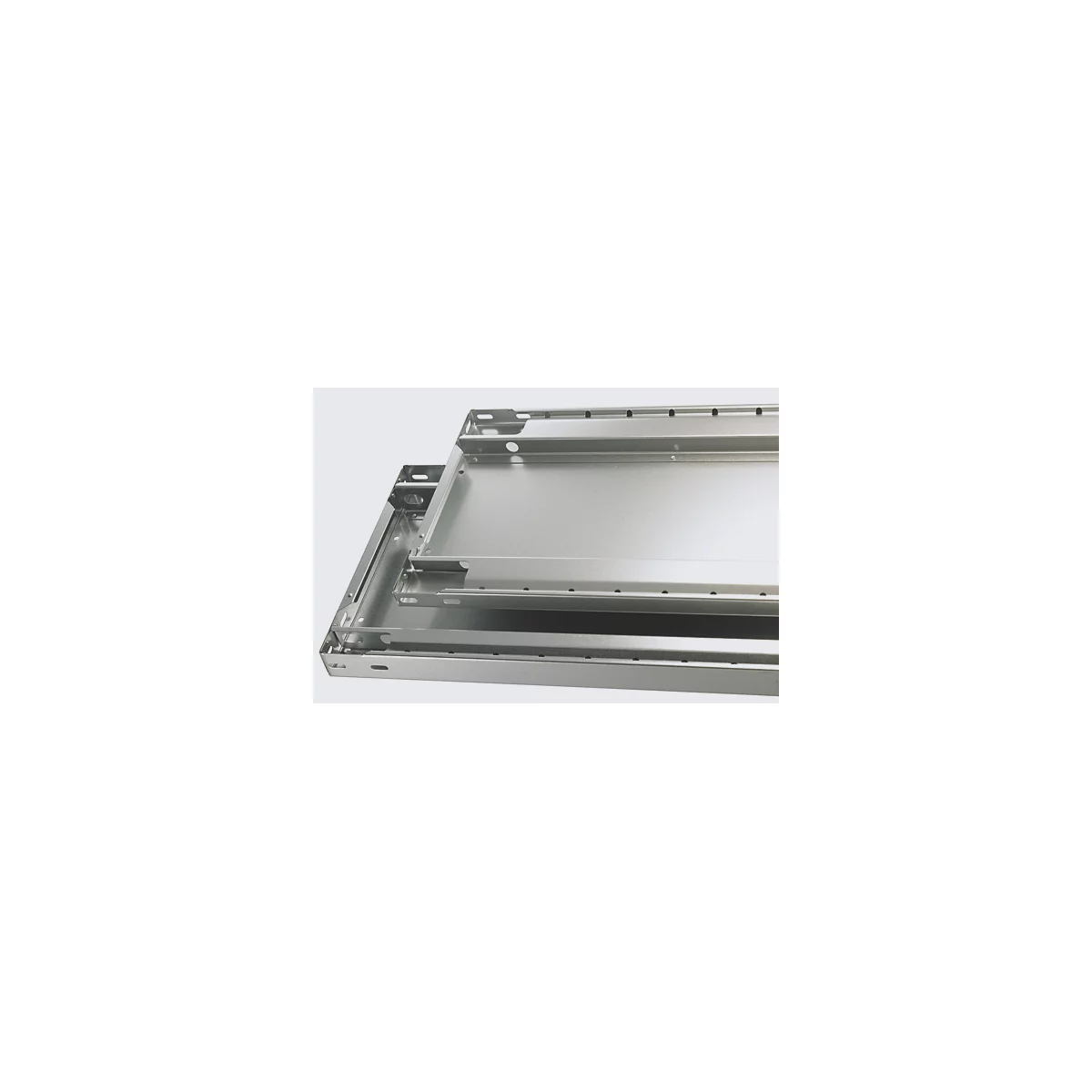 Schulte Lagertechnik Système de rayonnage à tablettes emboîtable MULTIplus 250, rayonnage annexe, verrou de longueur, 2000x1300x400 mm, 5 tablettes, gris clair