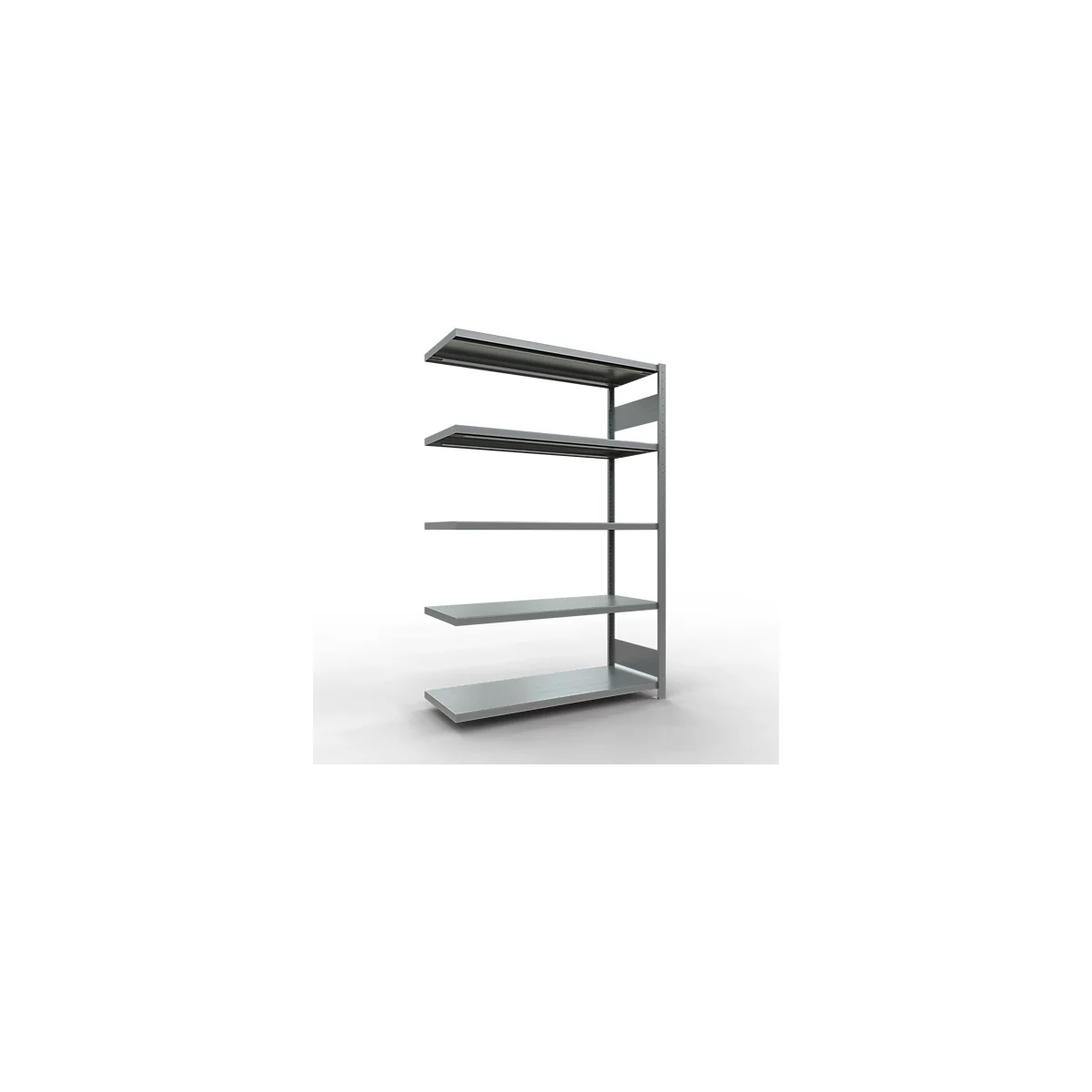 Schulte Lagertechnik Système de rayonnage à tablettes emboîtable MULTIplus 250, rayonnage annexe, verrou de longueur, 2000x1300x500 mm, 5 tablettes, galvanisé