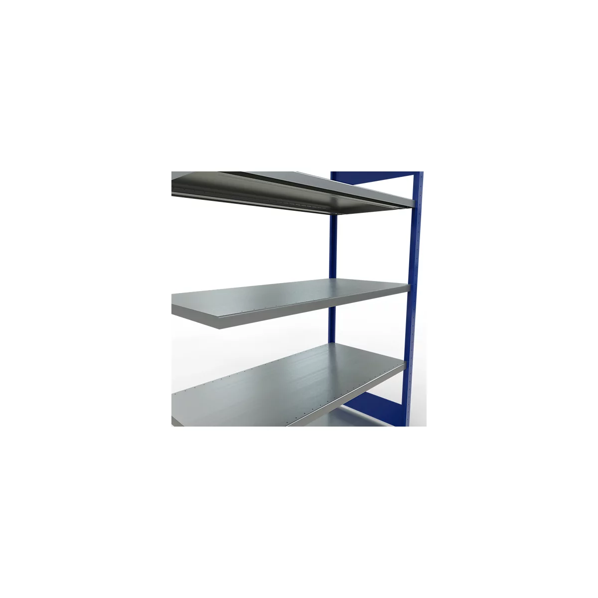 Schulte Lagertechnik Système de rayonnage à tablettes emboîtable MULTIplus 250, rayonnage annexe, verrou de longueur, 2000x1300x600 mm, 5 tablettes, gris clair