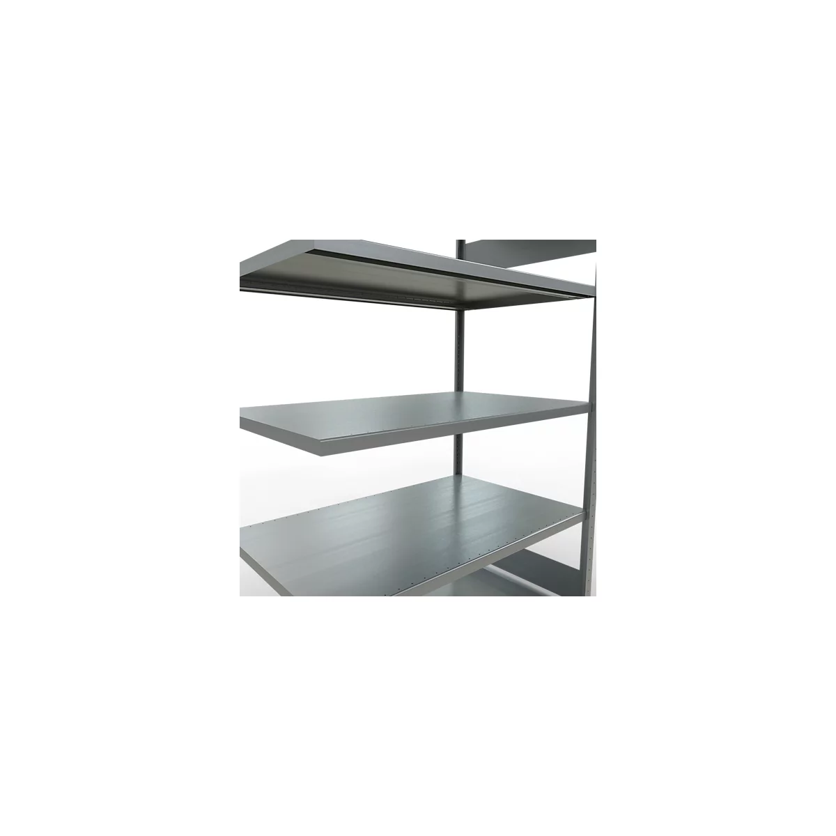 Schulte Lagertechnik Système de rayonnage à tablettes emboîtable MULTIplus 250, rayonnage annexe, verrou de longueur, 2000x1300x800 mm, 5 tablettes, galvanisé