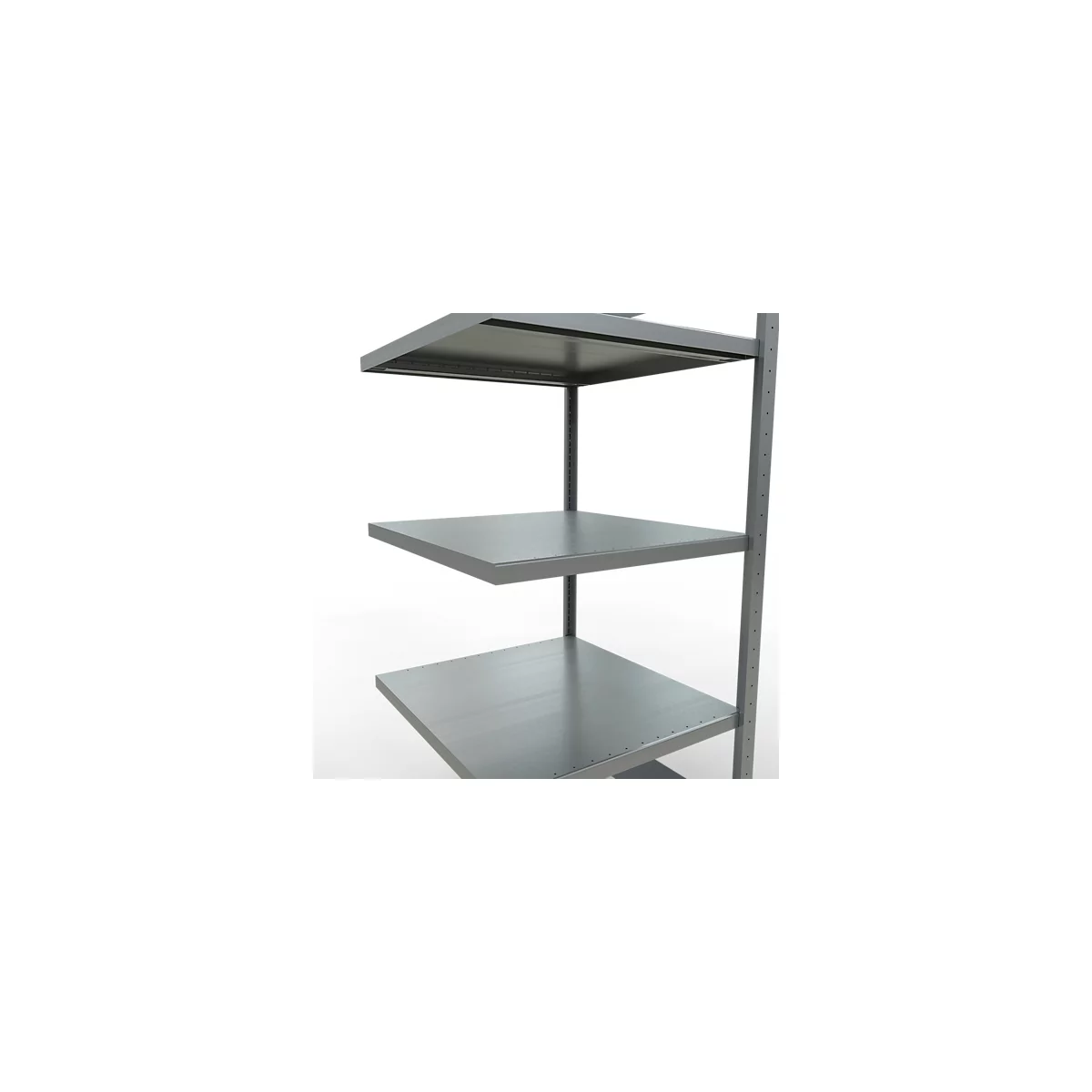 Schulte Lagertechnik Système de rayonnage à tablettes emboîtable MULTIplus 250, rayonnage annexe, verrou de longueur, 2000x750x800 mm, 5 tablettes, galvanisé