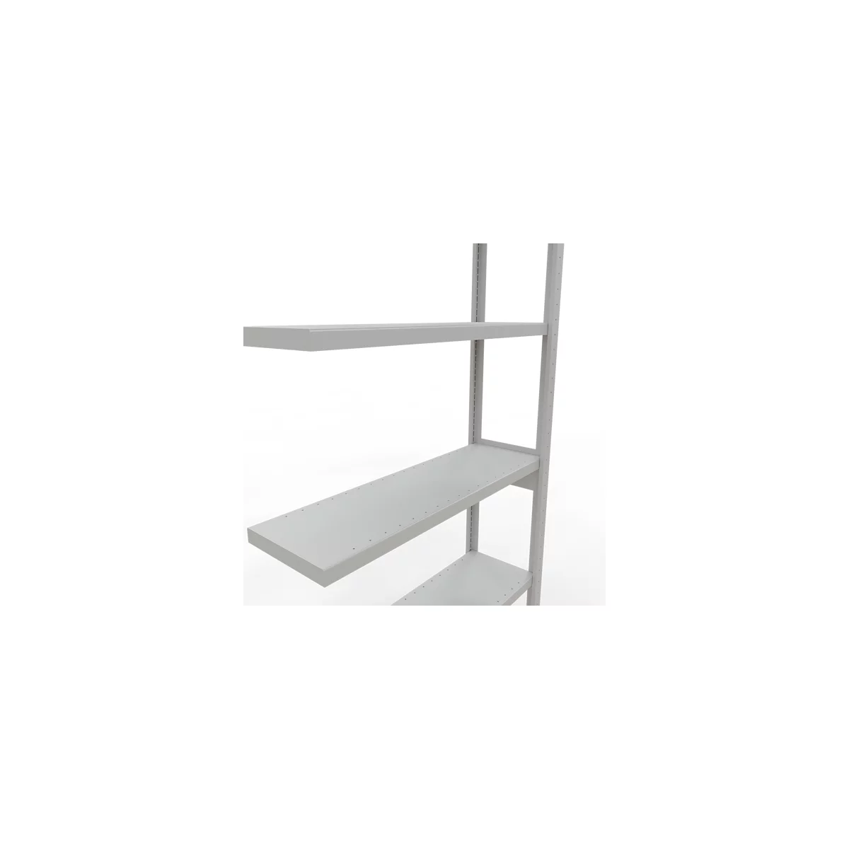 Schulte Lagertechnik Système de rayonnage à tablettes emboîtable MULTIplus 250, rayonnage annexe, verrou de longueur, 2500x1000x300 mm, 6 tablettes, gris clair