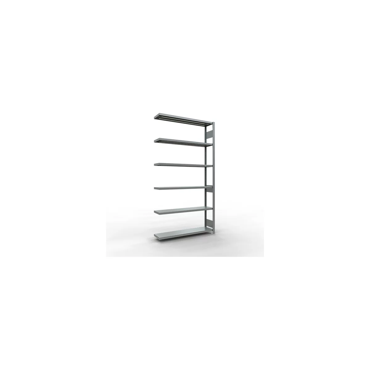 Schulte Lagertechnik Système de rayonnage à tablettes emboîtable MULTIplus 250, rayonnage annexe, verrou de longueur, 2500x1300x300 mm, 6 tablettes, galvanisé
