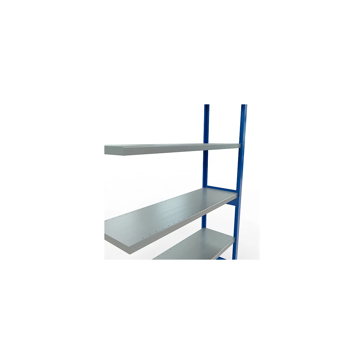 Schulte Lagertechnik Système de rayonnage à tablettes emboîtable MULTIplus 250, rayonnage annexe, verrou de longueur, 2500x1300x400 mm, 6 tablettes, gris clair