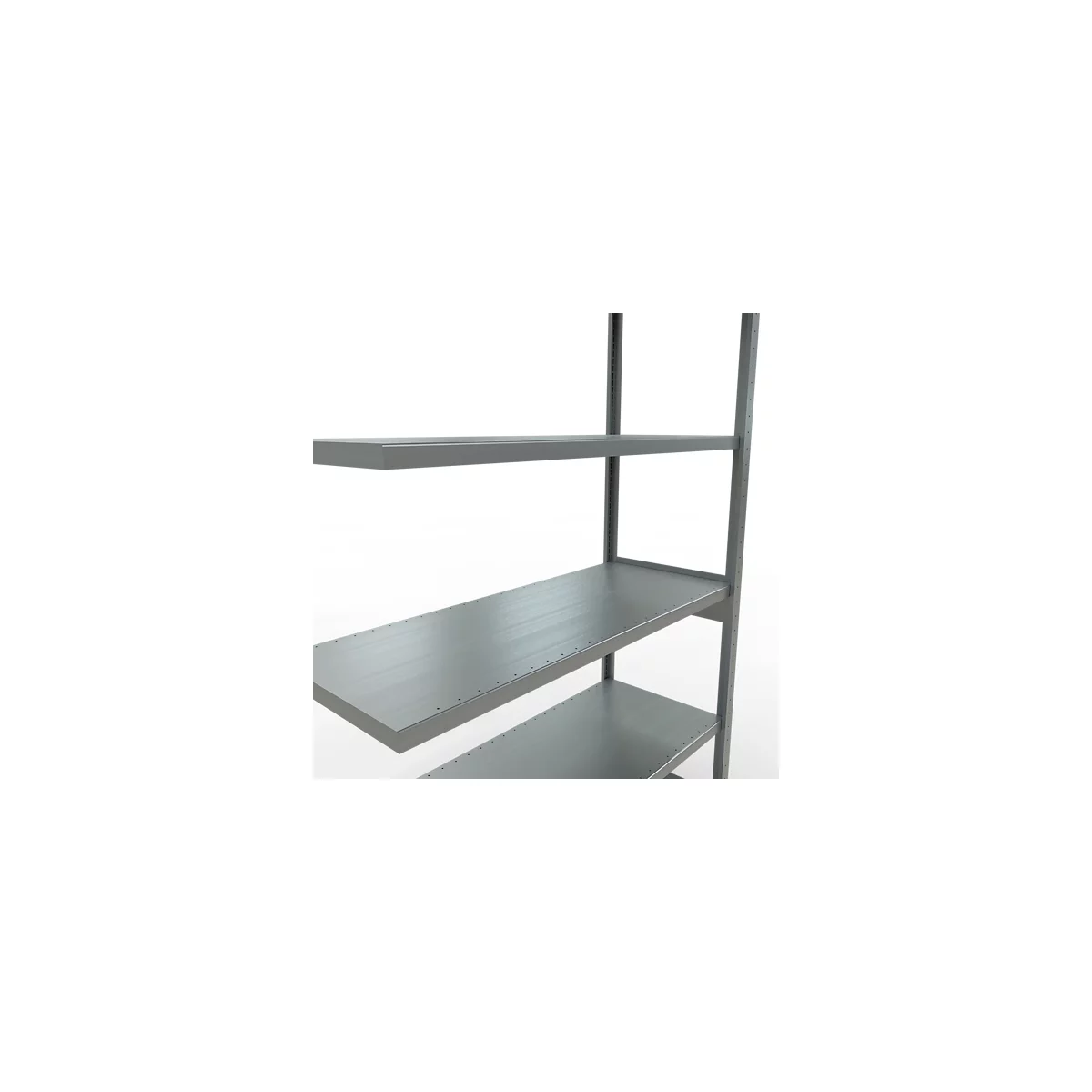 Schulte Lagertechnik Système de rayonnage à tablettes emboîtable MULTIplus 250, rayonnage annexe, verrou de longueur, 2500x1300x500 mm, 6 tablettes, galvanisé