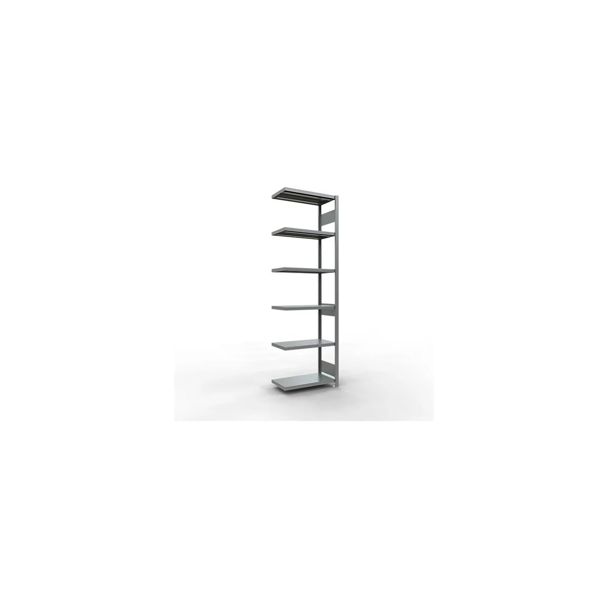 Schulte Lagertechnik Système de rayonnage à tablettes emboîtable MULTIplus 250, rayonnage annexe, verrou de longueur, 2500x750x400 mm, 6 tablettes, galvanisé