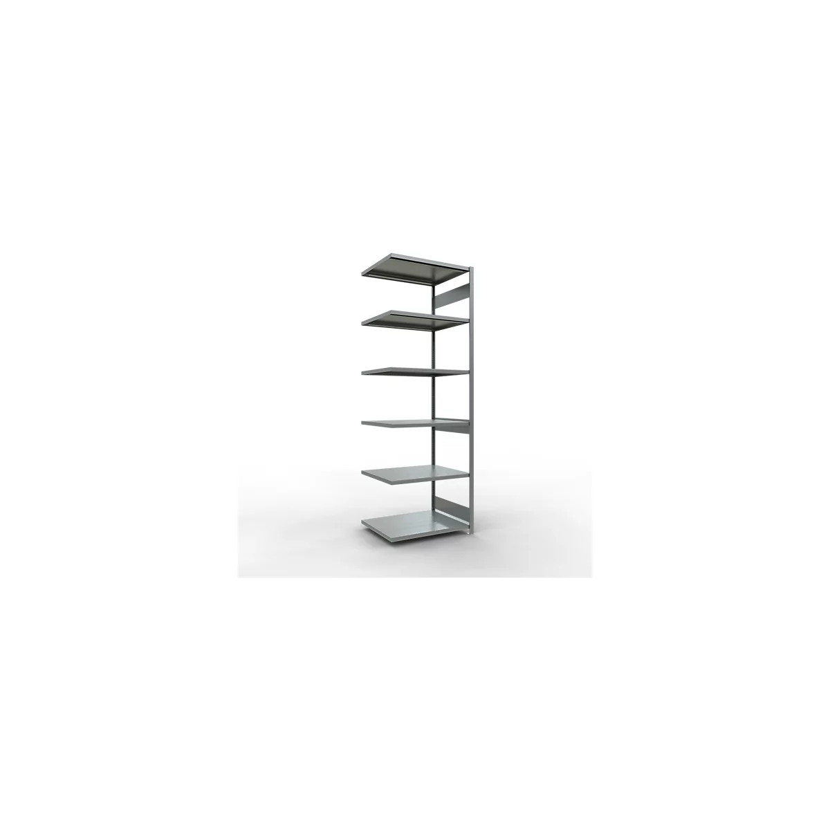 Schulte Lagertechnik Système de rayonnage à tablettes emboîtable MULTIplus 250, rayonnage annexe, verrou de longueur, 3000x1000x800 mm, 7 tablettes, galvanisé