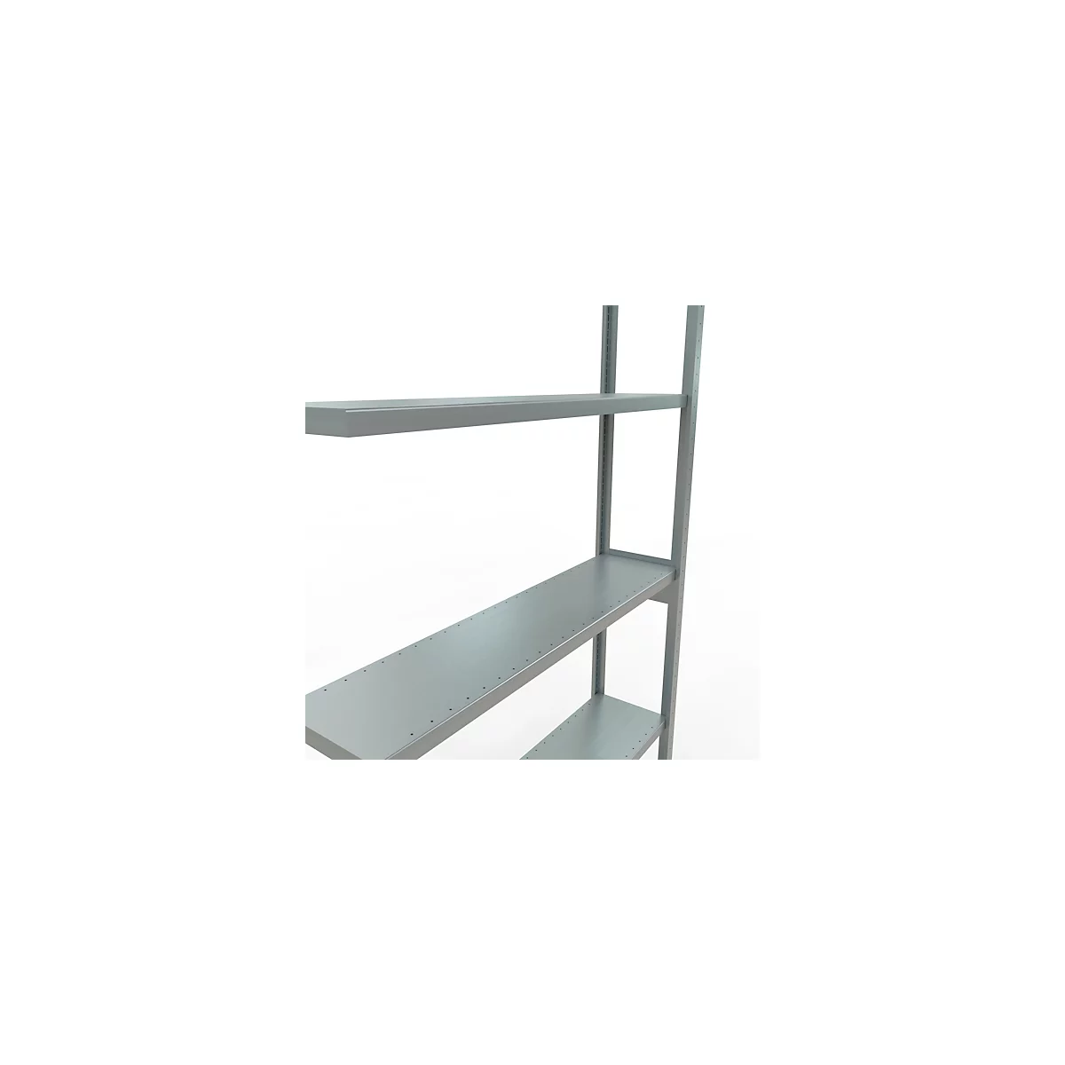Schulte Lagertechnik Système de rayonnage à tablettes emboîtable MULTIplus 250, rayonnage annexe, verrou de longueur, 3000x1300x300 mm, 7 tablettes, galvanisé