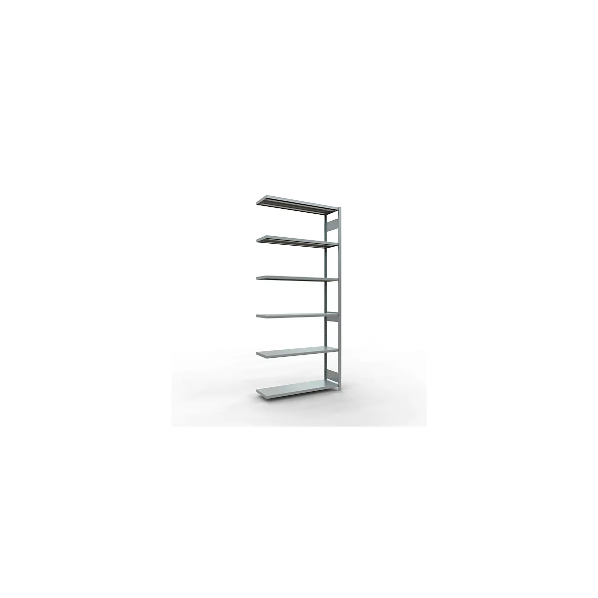 Schulte Lagertechnik Système de rayonnage à tablettes emboîtable MULTIplus 250, rayonnage annexe, verrou de longueur, 3000x1300x400 mm, 7 tablettes, galvanisé