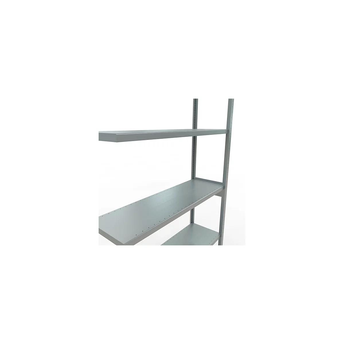 Schulte Lagertechnik Système de rayonnage à tablettes emboîtable MULTIplus 250, rayonnage annexe, verrou de longueur, 3000x1300x400 mm, 7 tablettes, galvanisé