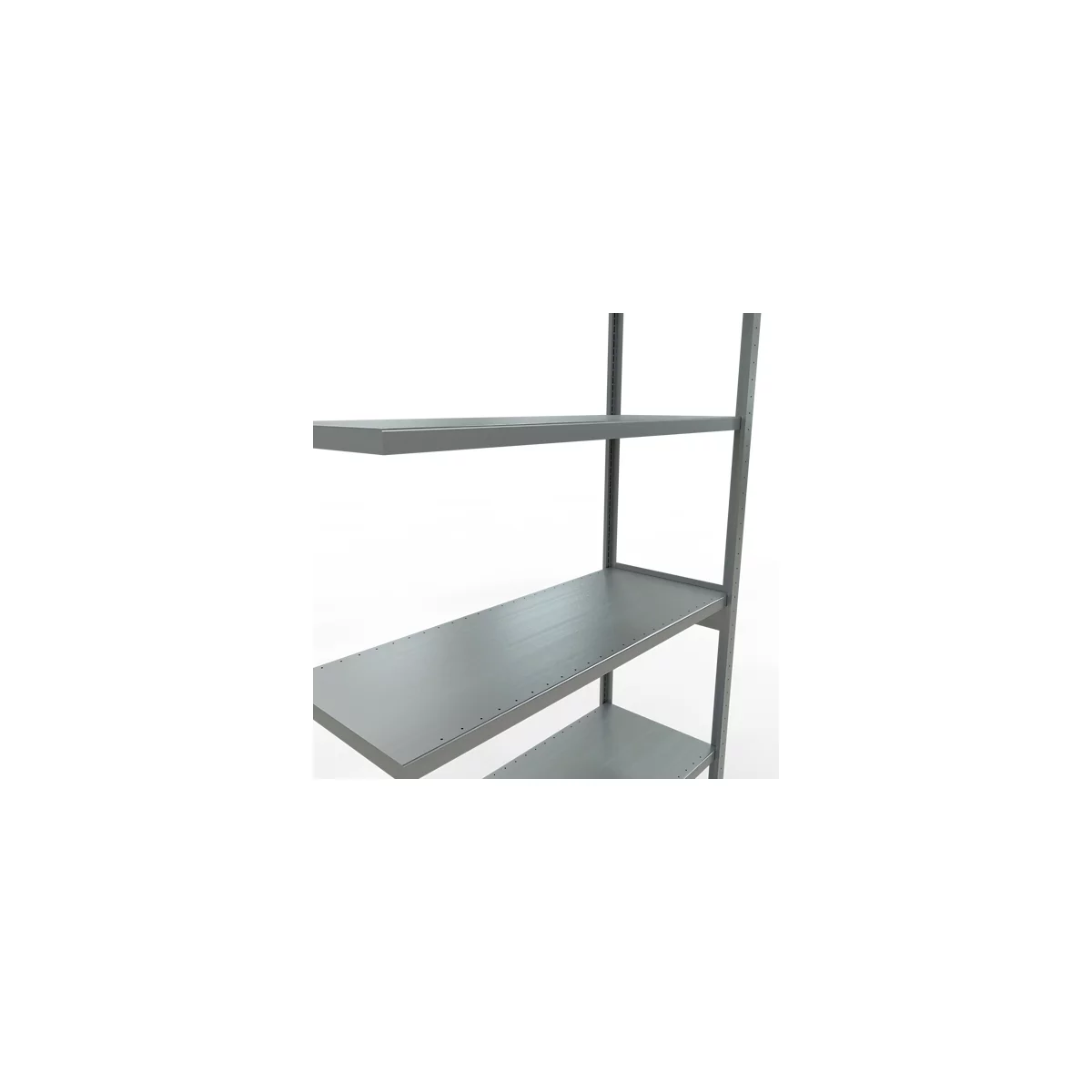 Schulte Lagertechnik Système de rayonnage à tablettes emboîtable MULTIplus 250, rayonnage annexe, verrou de longueur, 3000x1300x500 mm, 7 tablettes, galvanisé