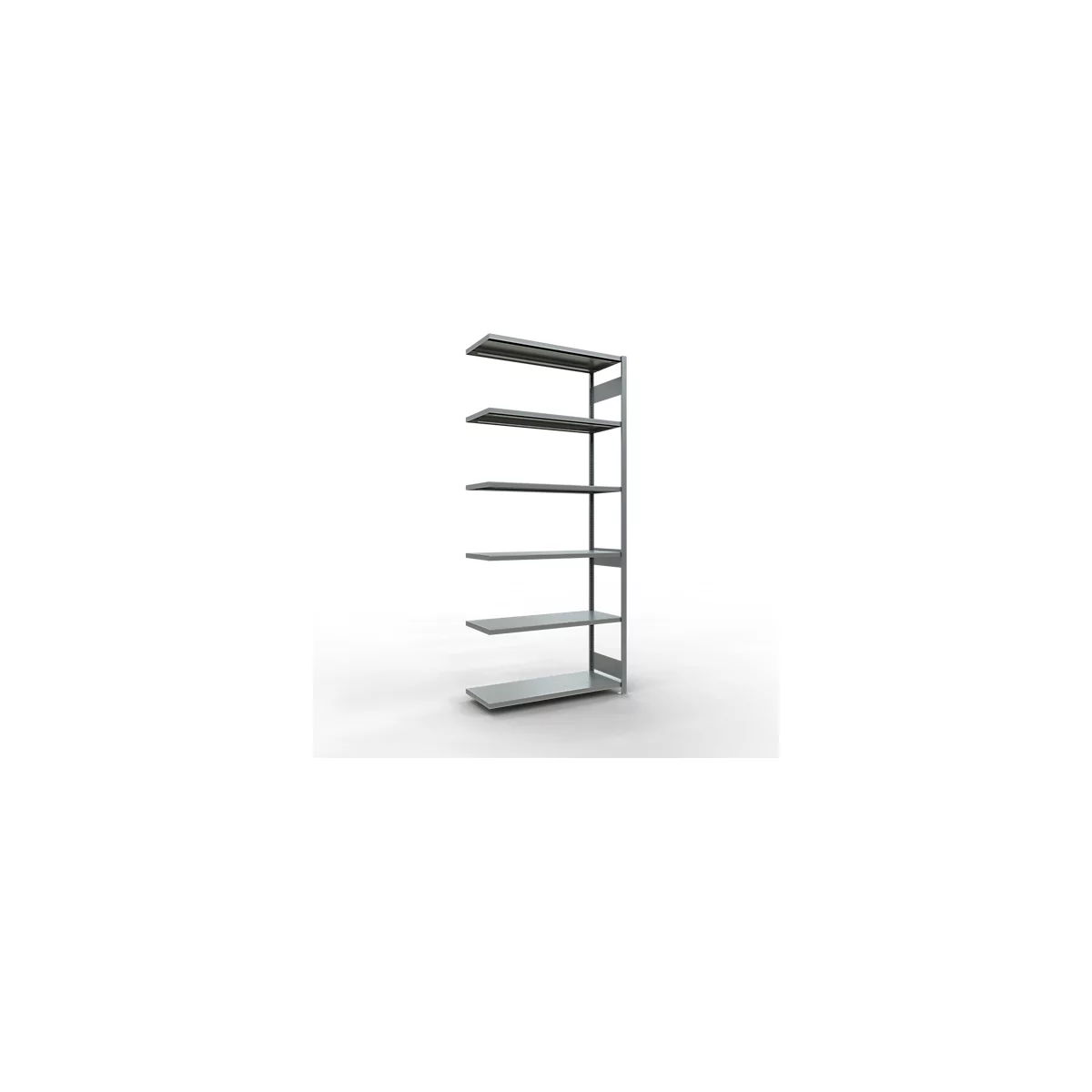 Schulte Lagertechnik Système de rayonnage à tablettes emboîtable MULTIplus 250, rayonnage annexe, verrou de longueur, 3000x1300x500 mm, 7 tablettes, galvanisé