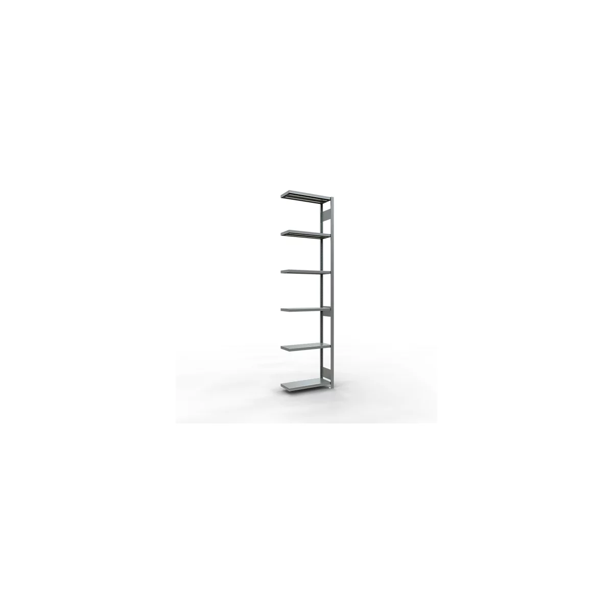 Schulte Lagertechnik Système de rayonnage à tablettes emboîtable MULTIplus 250, rayonnage annexe, verrou de longueur, 3000x750x300 mm, 7 tablettes, galvanisé