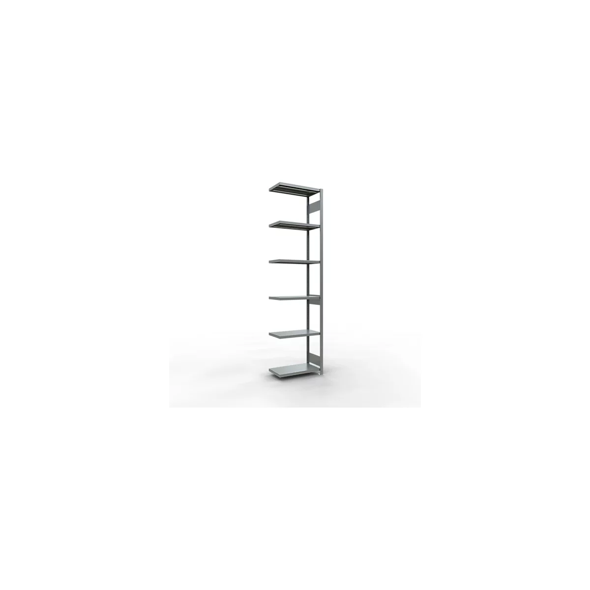 Schulte Lagertechnik Système de rayonnage à tablettes emboîtable MULTIplus 250, rayonnage annexe, verrou de longueur, 3000x750x400 mm, 7 tablettes, galvanisé