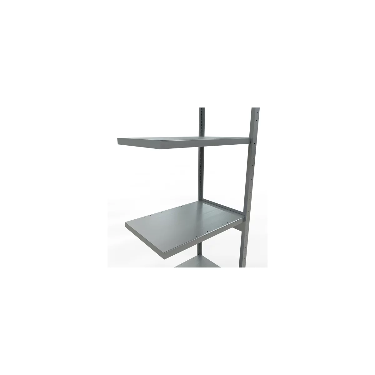 Schulte Lagertechnik Système de rayonnage à tablettes emboîtable MULTIplus 250, rayonnage annexe, verrou de longueur, 3000x750x500 mm, 7 tablettes, galvanisé