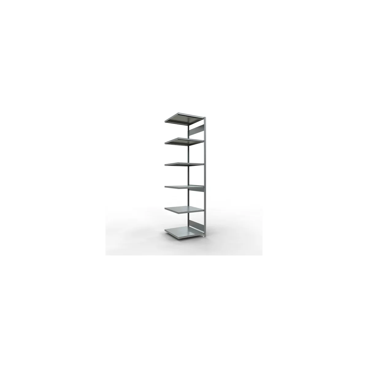 Schulte Lagertechnik Système de rayonnage à tablettes emboîtable MULTIplus 250, rayonnage annexe, verrou de longueur, 3000x750x800 mm, 7 tablettes, galvanisé