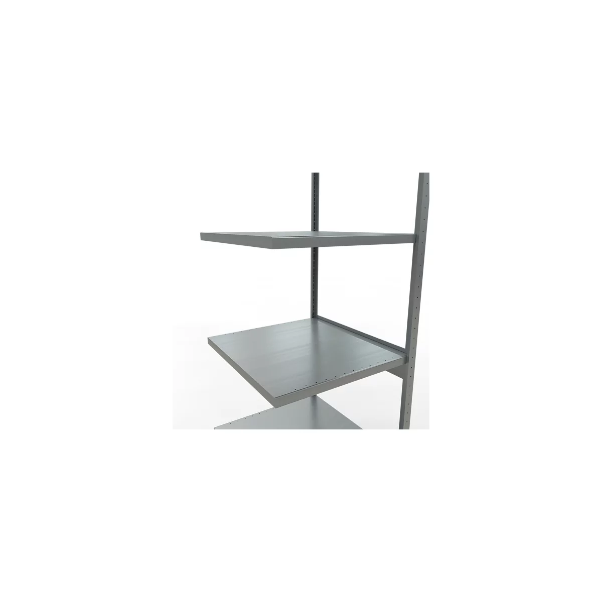 Schulte Lagertechnik Système de rayonnage à tablettes emboîtable MULTIplus 250, rayonnage annexe, verrou de longueur, 3000x750x800 mm, 7 tablettes, galvanisé