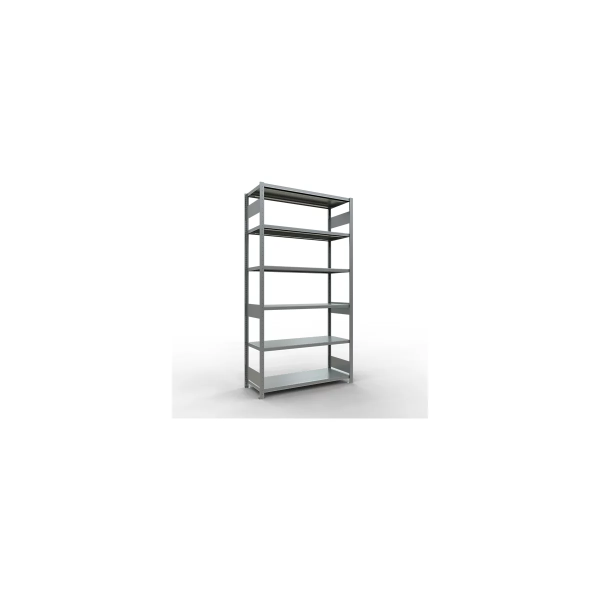 Schulte Lagertechnik Système de rayonnage à tablettes emboîtables MULTIplus 250, élément de base, verrou de longueur, 2500x1300x500 mm, 6 tablettes, galvanisé