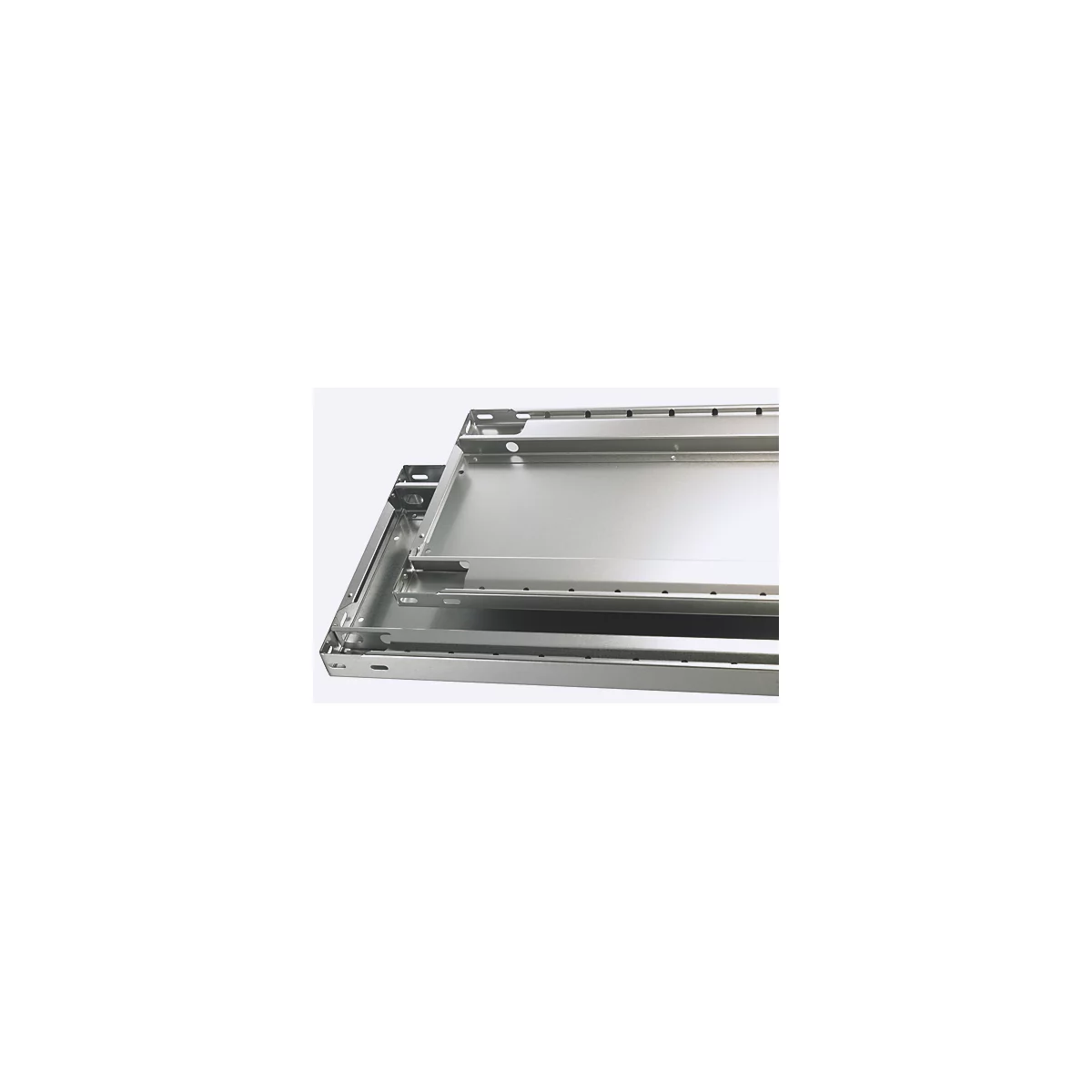 Schulte Lagertechnik Système de rayonnage à tablettes emboîtables MULTIplus 250, élément de base, verrou de longueur, 2500x1300x600 mm, 6 tablettes, galvanisé