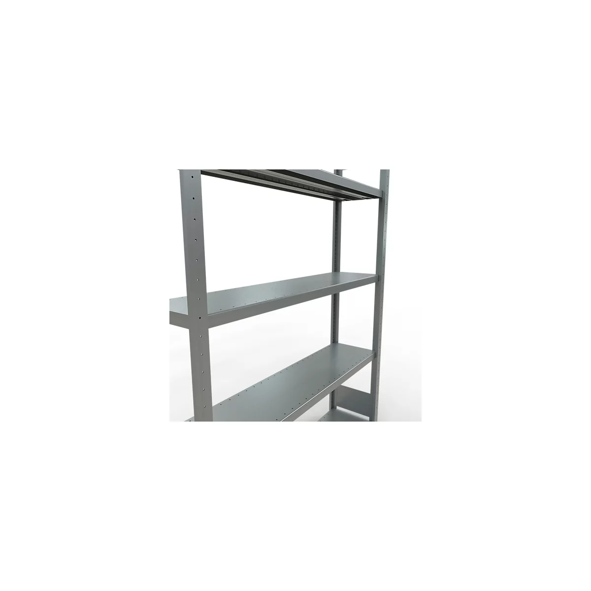 Schulte Lagertechnik Système de rayonnage à tablettes emboîtables MULTIplus 250, rayonnage de base, verrou de longueur, 2000x1300x300 mm, 5 tablettes, galvanisé