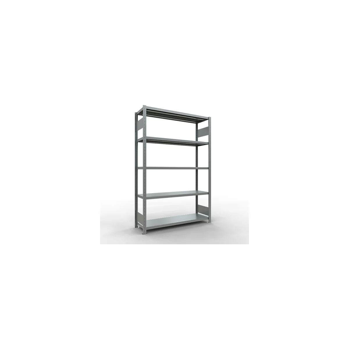 Schulte Lagertechnik Système de rayonnage à tablettes emboîtables MULTIplus 250, rayonnage de base, verrou de longueur, 2000x1300x400 mm, 5 tablettes, galvanisé