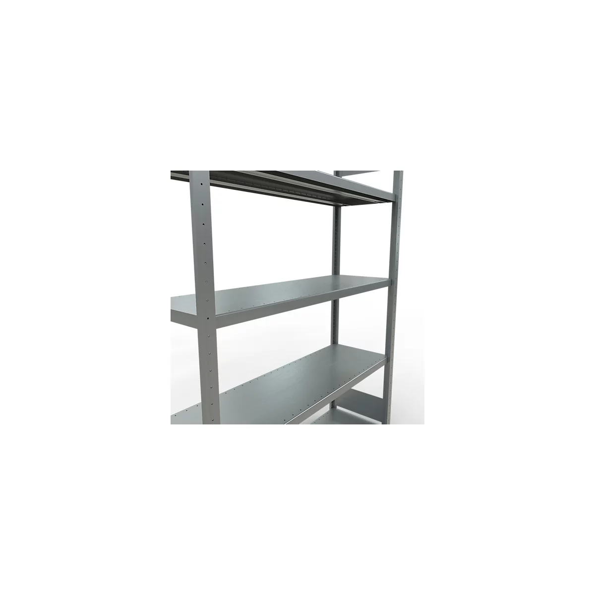 Schulte Lagertechnik Système de rayonnage à tablettes emboîtables MULTIplus 250, rayonnage de base, verrou de longueur, 2000x1300x400 mm, 5 tablettes, galvanisé