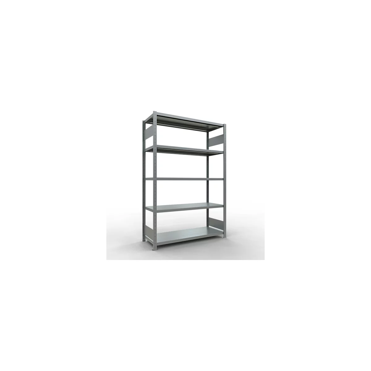 Schulte Lagertechnik Système de rayonnage à tablettes emboîtables MULTIplus 250, rayonnage de base, verrou de longueur, 2000x1300x500 mm, 5 tablettes, galvanisé