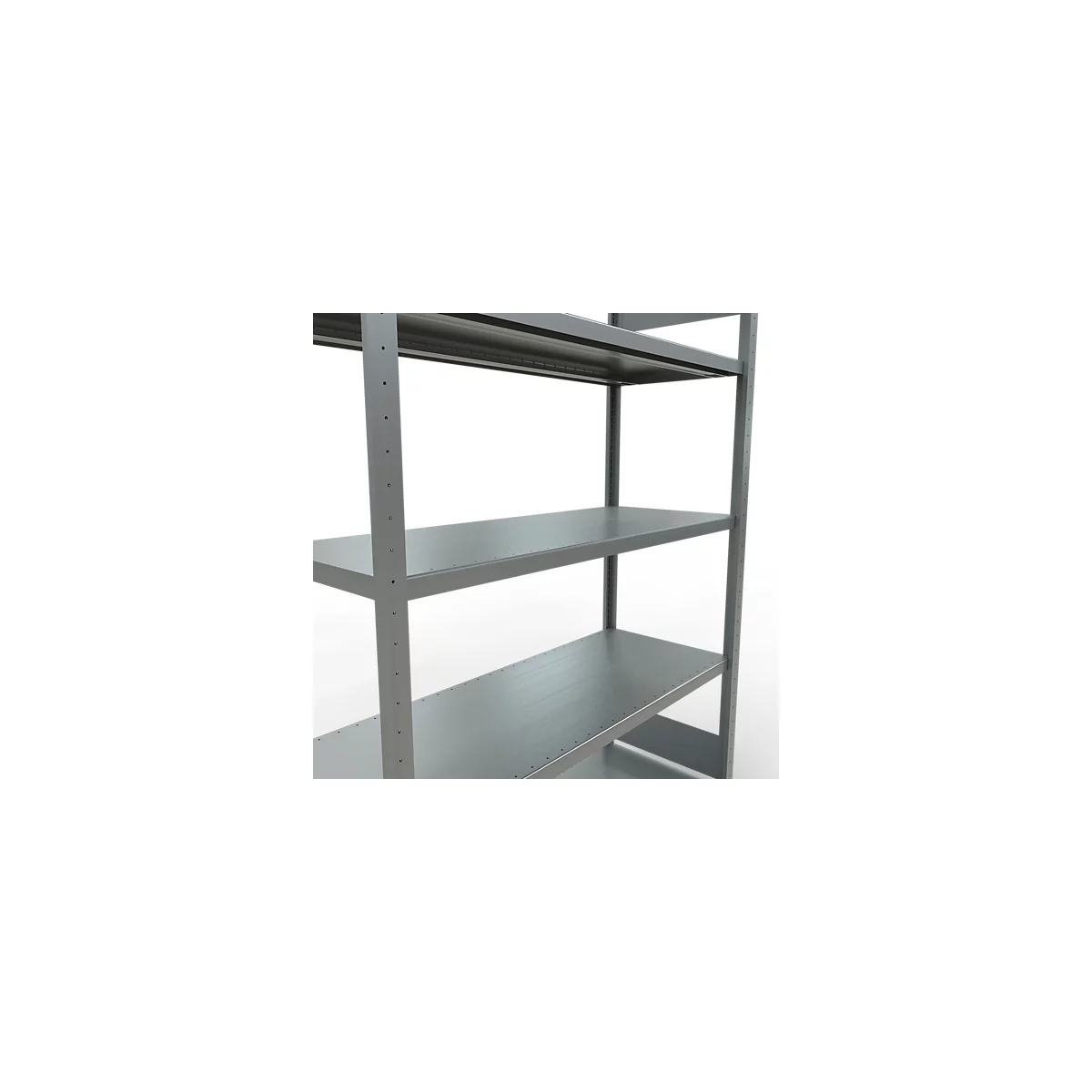 Schulte Lagertechnik Système de rayonnage à tablettes emboîtables MULTIplus 250, rayonnage de base, verrou de longueur, 2000x1300x500 mm, 5 tablettes, galvanisé