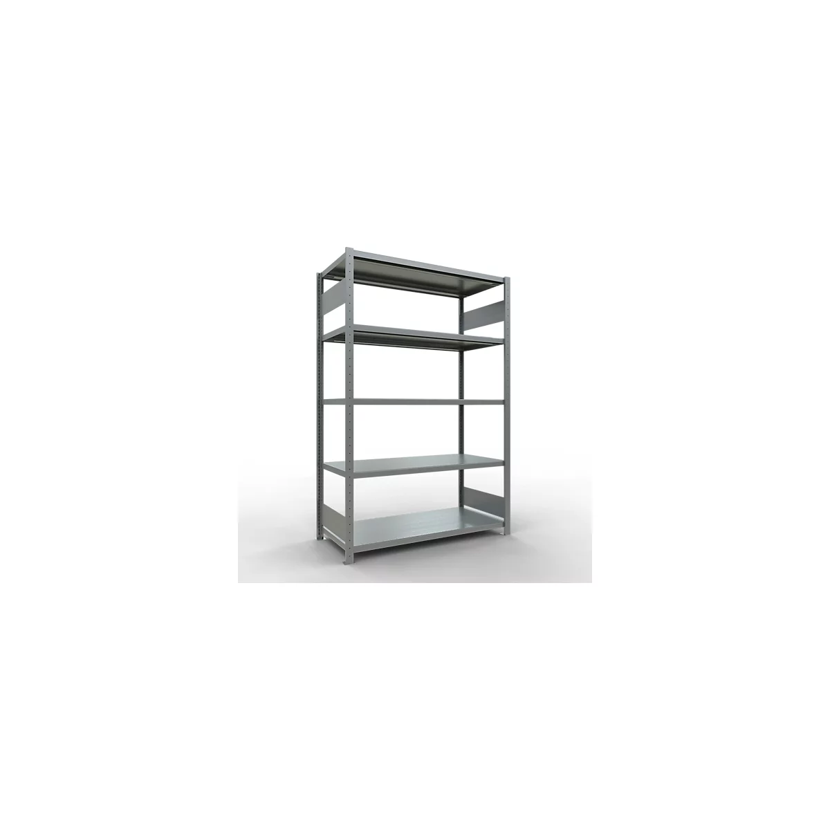 Schulte Lagertechnik Système de rayonnage à tablettes emboîtables MULTIplus 250, rayonnage de base, verrou de longueur, 2000x1300x600 mm, 5 tablettes, galvanisé