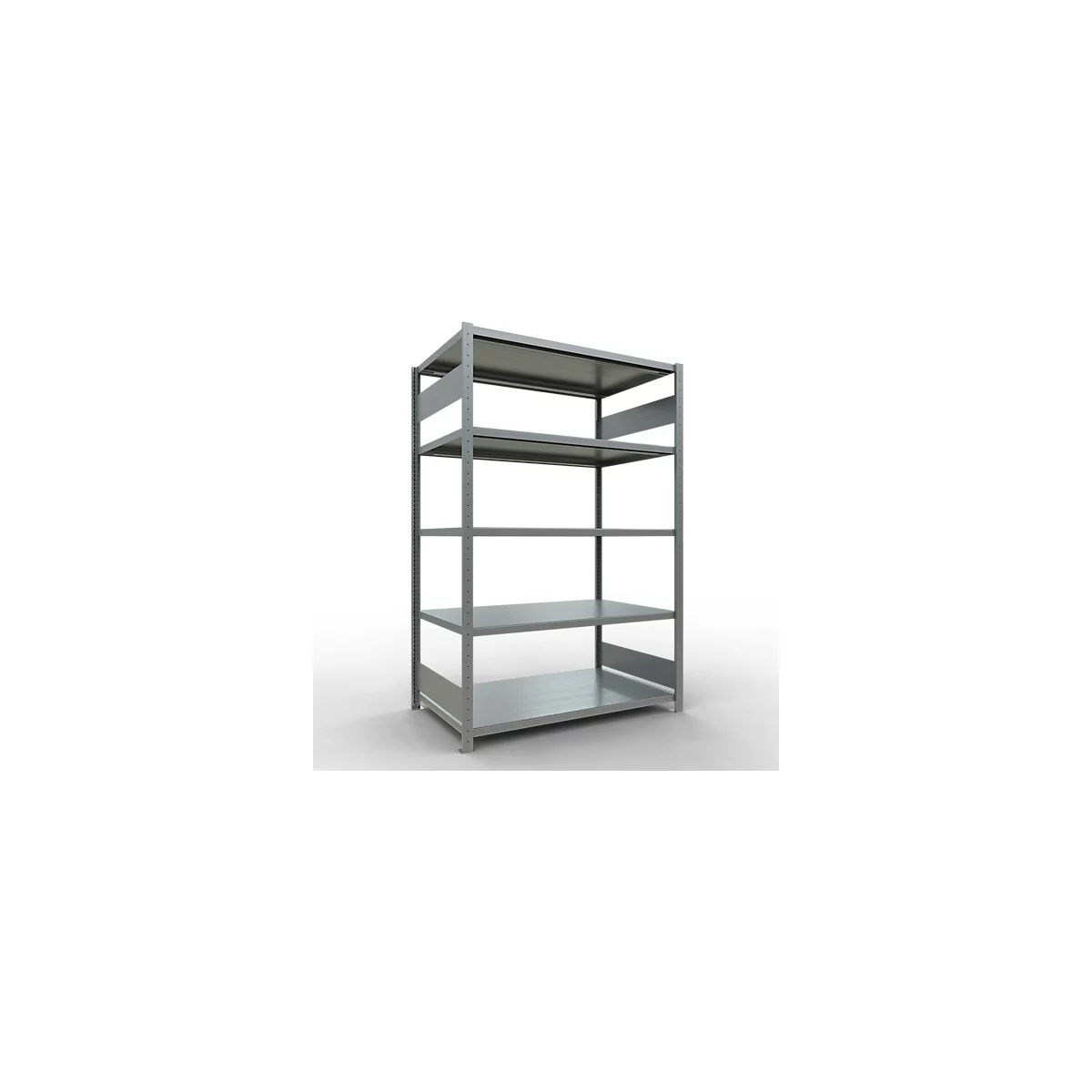 Schulte Lagertechnik Système de rayonnage à tablettes emboîtables MULTIplus 250, rayonnage de base, verrou de longueur, 2000x1300x800 mm, 5 tablettes, galvanisé