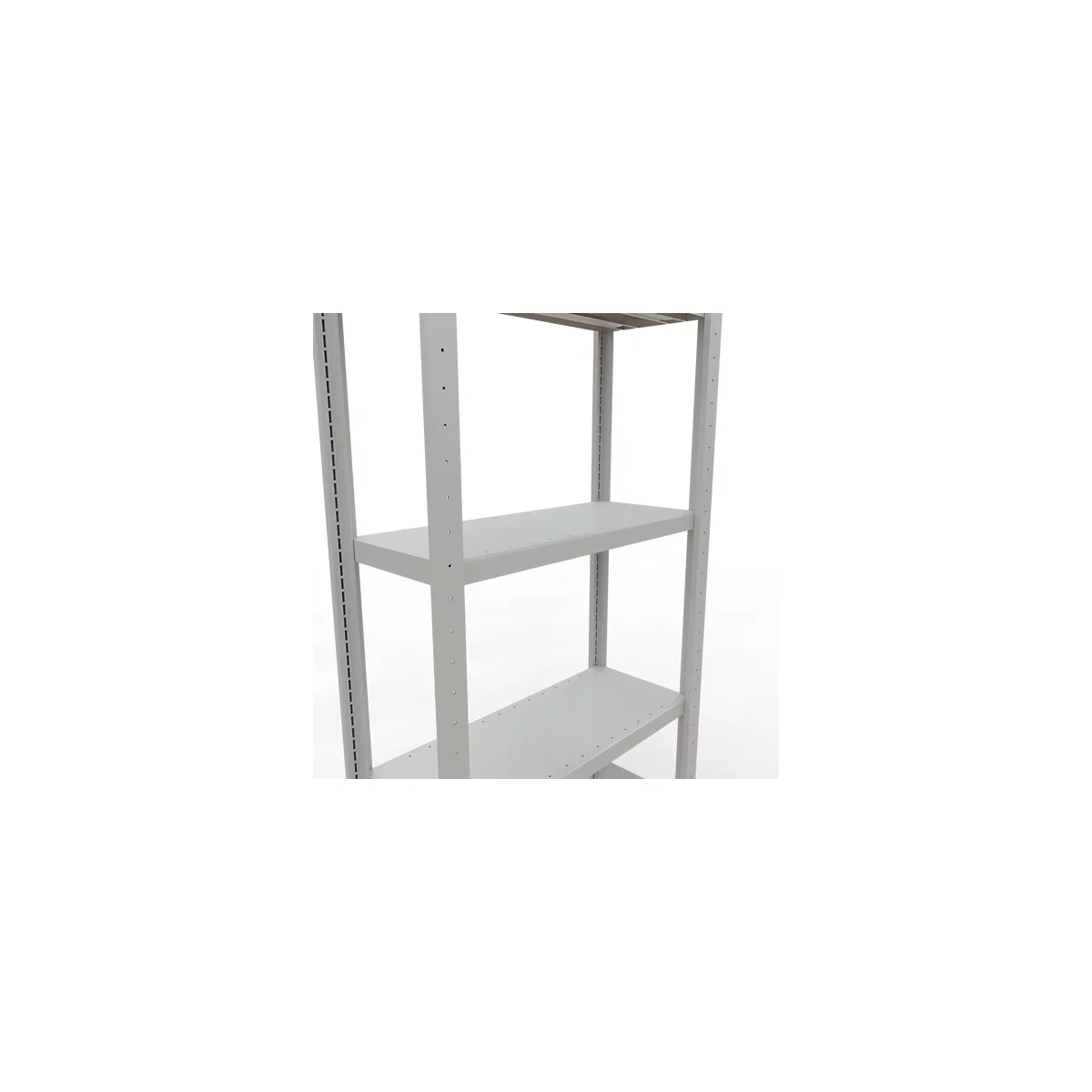 Schulte Lagertechnik Système de rayonnage à tablettes emboîtables MULTIplus 250, rayonnage de base, verrou de longueur, 2000x750x300 mm, 5 tablettes, gris clair