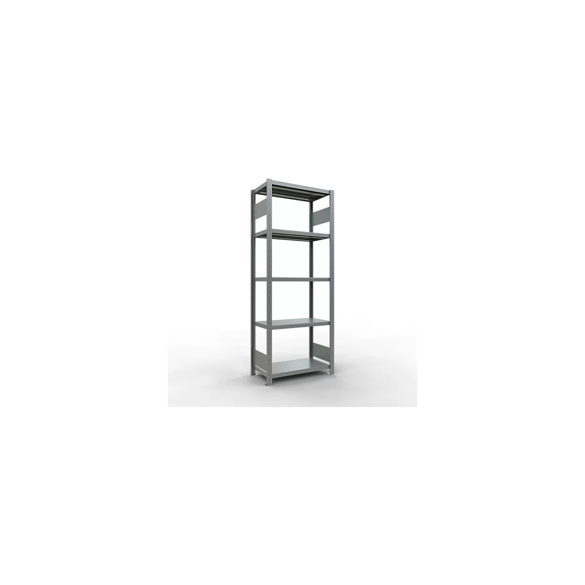 Schulte Lagertechnik Système de rayonnage à tablettes emboîtables MULTIplus 250, rayonnage de base, verrou de longueur, 2000x750x400 mm, 5 tablettes, galvanisé