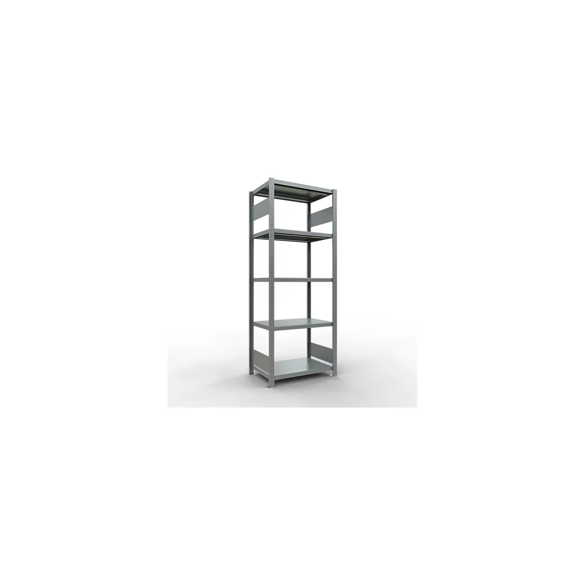 Schulte Lagertechnik Système de rayonnage à tablettes emboîtables MULTIplus 250, rayonnage de base, verrou de longueur, 2000x750x500 mm, 5 tablettes, galvanisé
