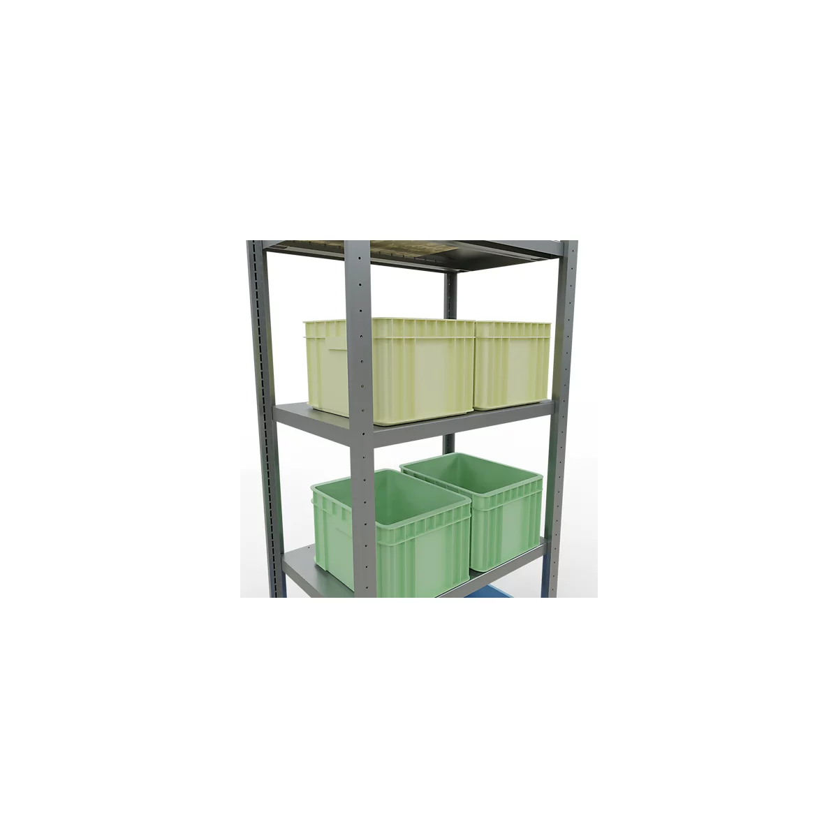 Schulte Lagertechnik Système de rayonnage à tablettes emboîtables MULTIplus 250, rayonnage de base, verrou de longueur, 2000x750x500 mm, 5 tablettes, galvanisé