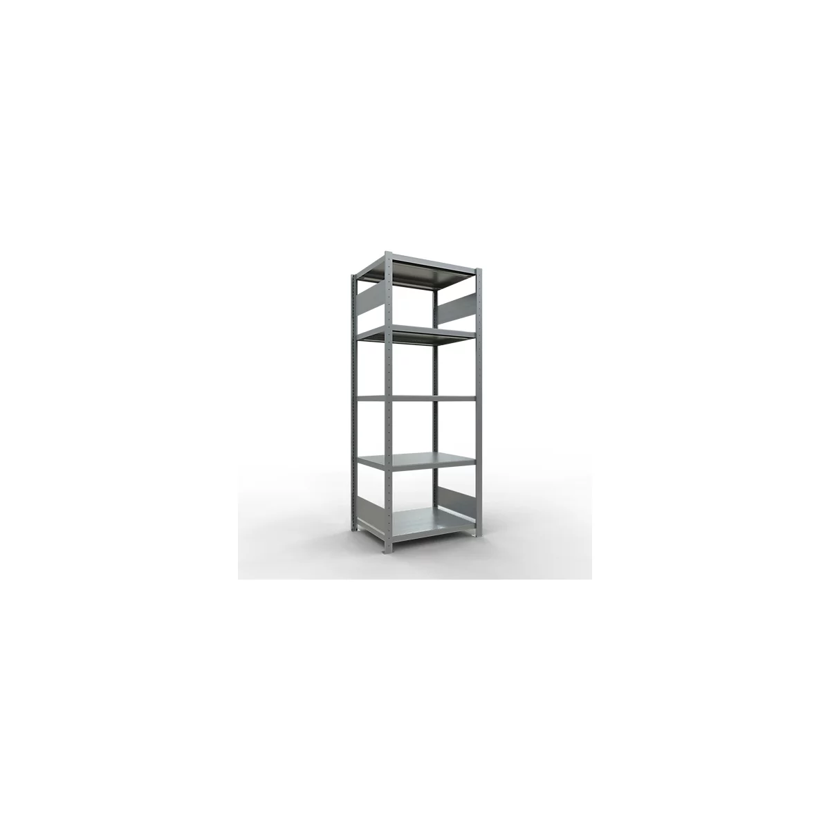 Schulte Lagertechnik Système de rayonnage à tablettes emboîtables MULTIplus 250, rayonnage de base, verrou de longueur, 2000x750x600 mm, 5 tablettes, galvanisé