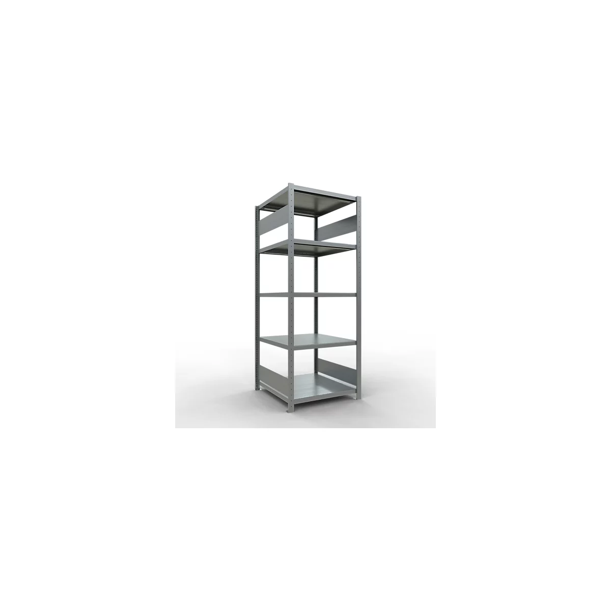 Schulte Lagertechnik Système de rayonnage à tablettes emboîtables MULTIplus 250, rayonnage de base, verrou de longueur, 2000x750x800 mm, 5 tablettes, galvanisé