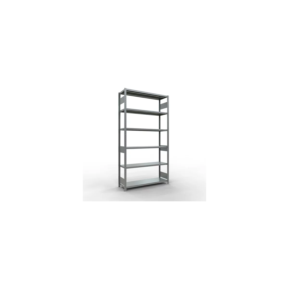 Schulte Lagertechnik Système de rayonnage à tablettes emboîtables MULTIplus 250, rayonnage de base, verrou de longueur, 2500x1300x400 mm, 6 tablettes, galvanisé