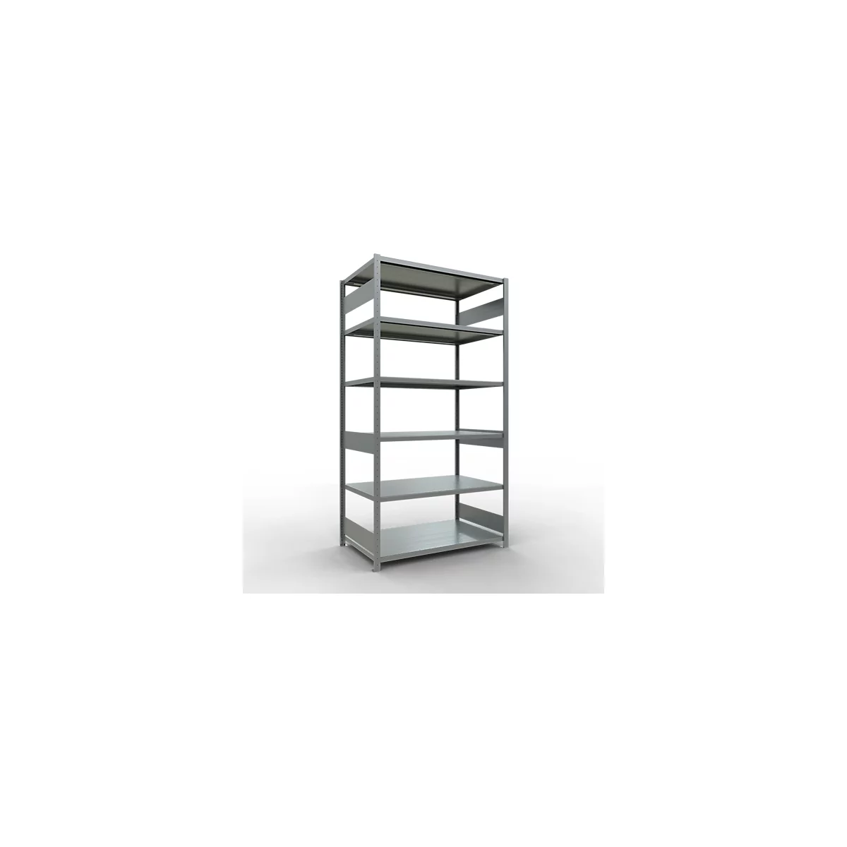 Schulte Lagertechnik Système de rayonnage à tablettes emboîtables MULTIplus 250, rayonnage de base, verrou de longueur, 2500x1300x800 mm, 6 tablettes, galvanisé