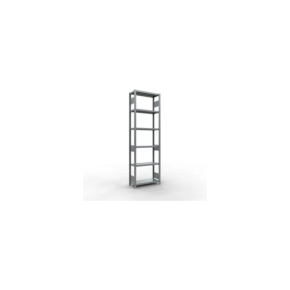 Schulte Lagertechnik Système de rayonnage à tablettes emboîtables MULTIplus 250, rayonnage de base, verrou de longueur, 2500x750x300 mm, 6 tablettes, galvanisé