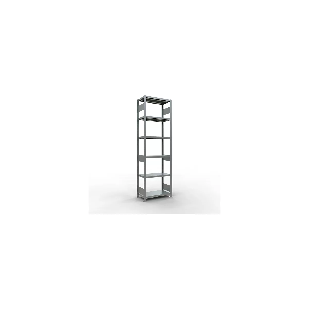 Schulte Lagertechnik Système de rayonnage à tablettes emboîtables MULTIplus 250, rayonnage de base, verrou de longueur, 2500x750x400 mm, 6 tablettes, galvanisé