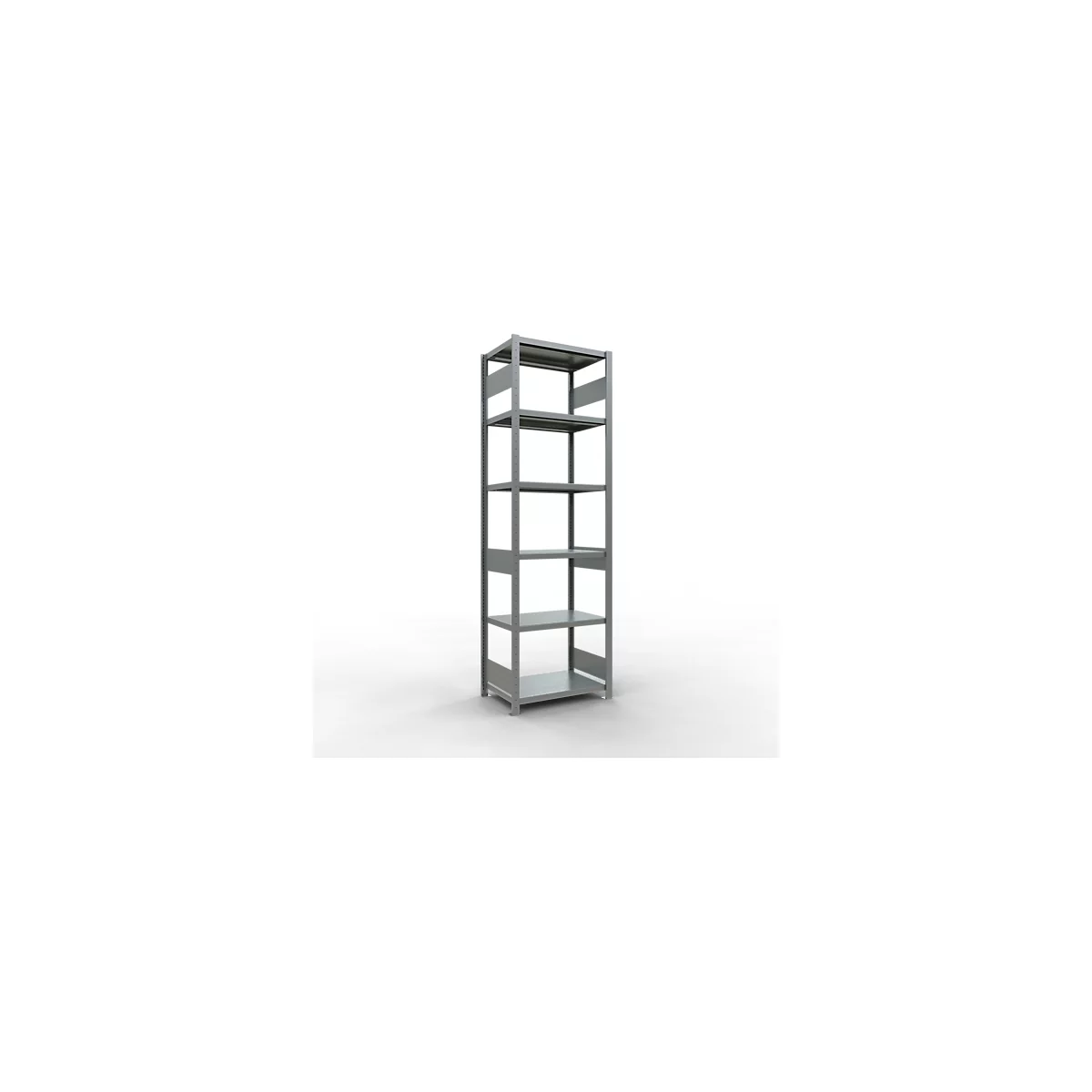 Schulte Lagertechnik Système de rayonnage à tablettes emboîtables MULTIplus 250, rayonnage de base, verrou de longueur, 2500x750x500 mm, 6 tablettes, galvanisé