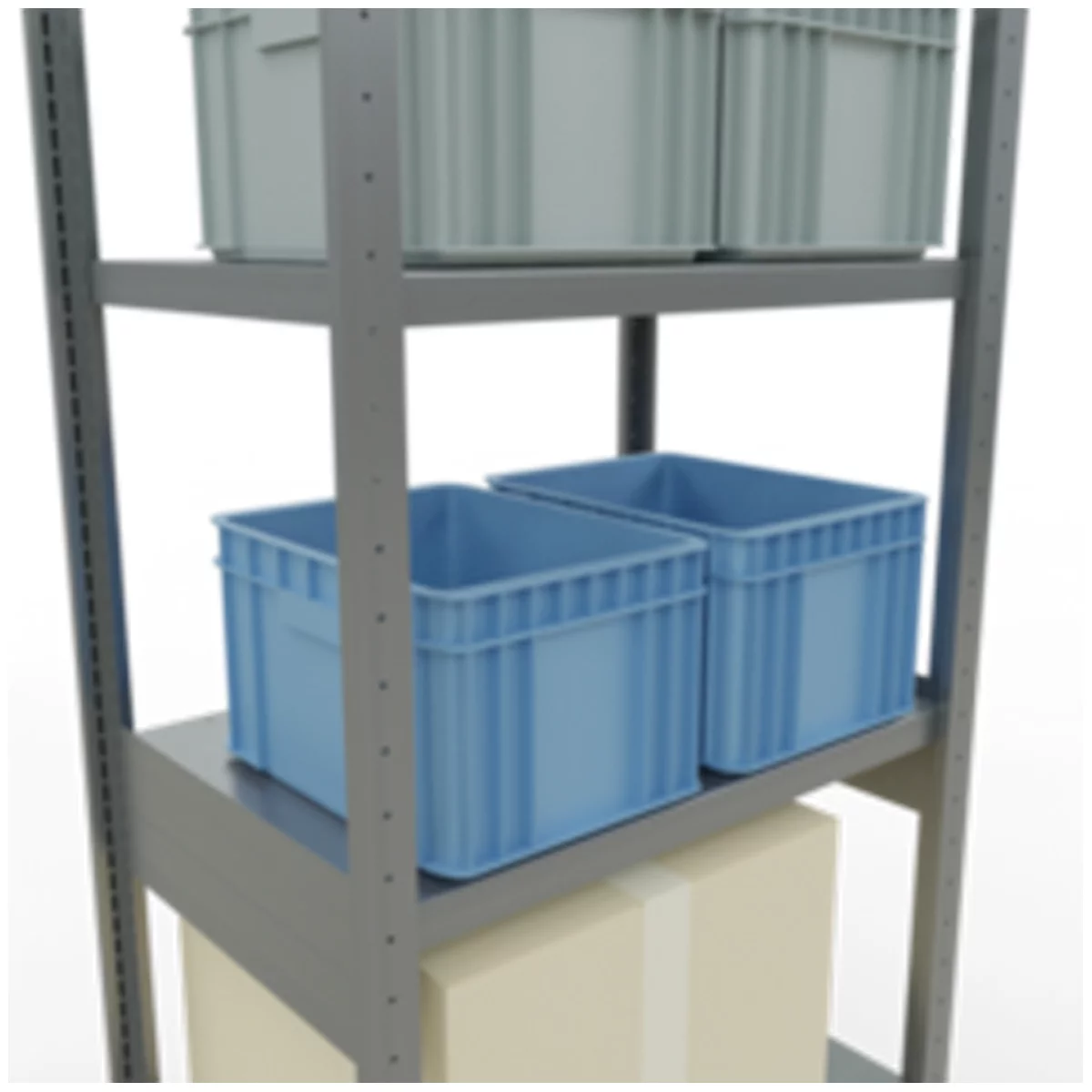 Schulte Lagertechnik Système de rayonnage à tablettes emboîtables MULTIplus 250, rayonnage de base, verrou de longueur, 2500x750x600 mm, 6 tablettes, galvanisé