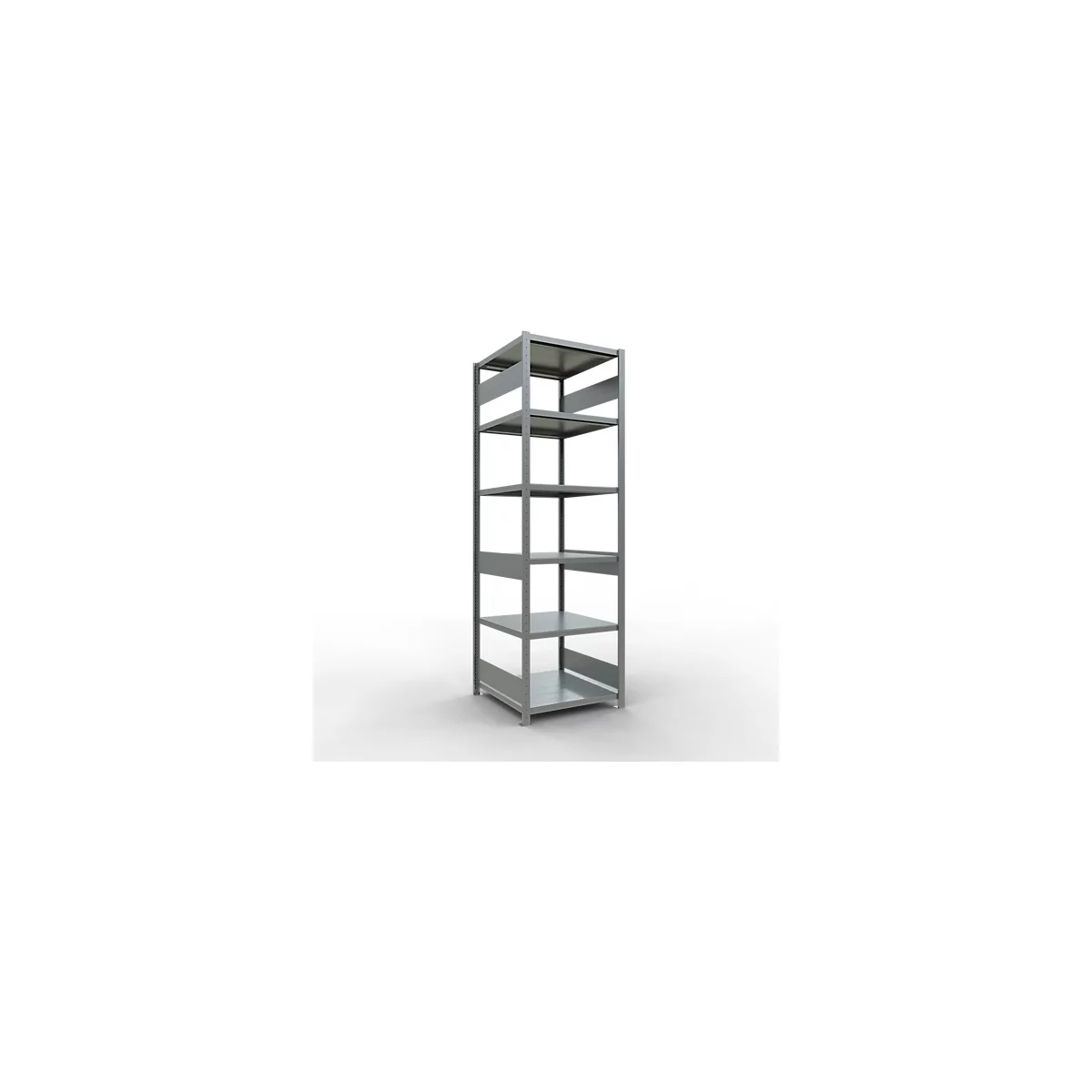 Schulte Lagertechnik Système de rayonnage à tablettes emboîtables MULTIplus 250, rayonnage de base, verrou de longueur, 2500x750x800 mm, 6 tablettes, galvanisé