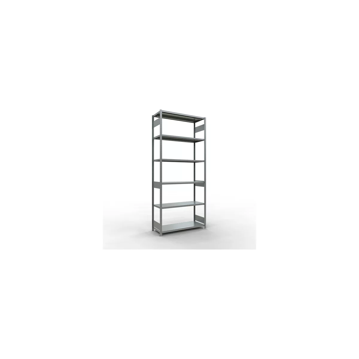 Schulte Lagertechnik Système de rayonnage à tablettes emboîtables MULTIplus 250, rayonnage de base, verrou de longueur, 3000x1300x500 mm, 7 tablettes, galvanisé