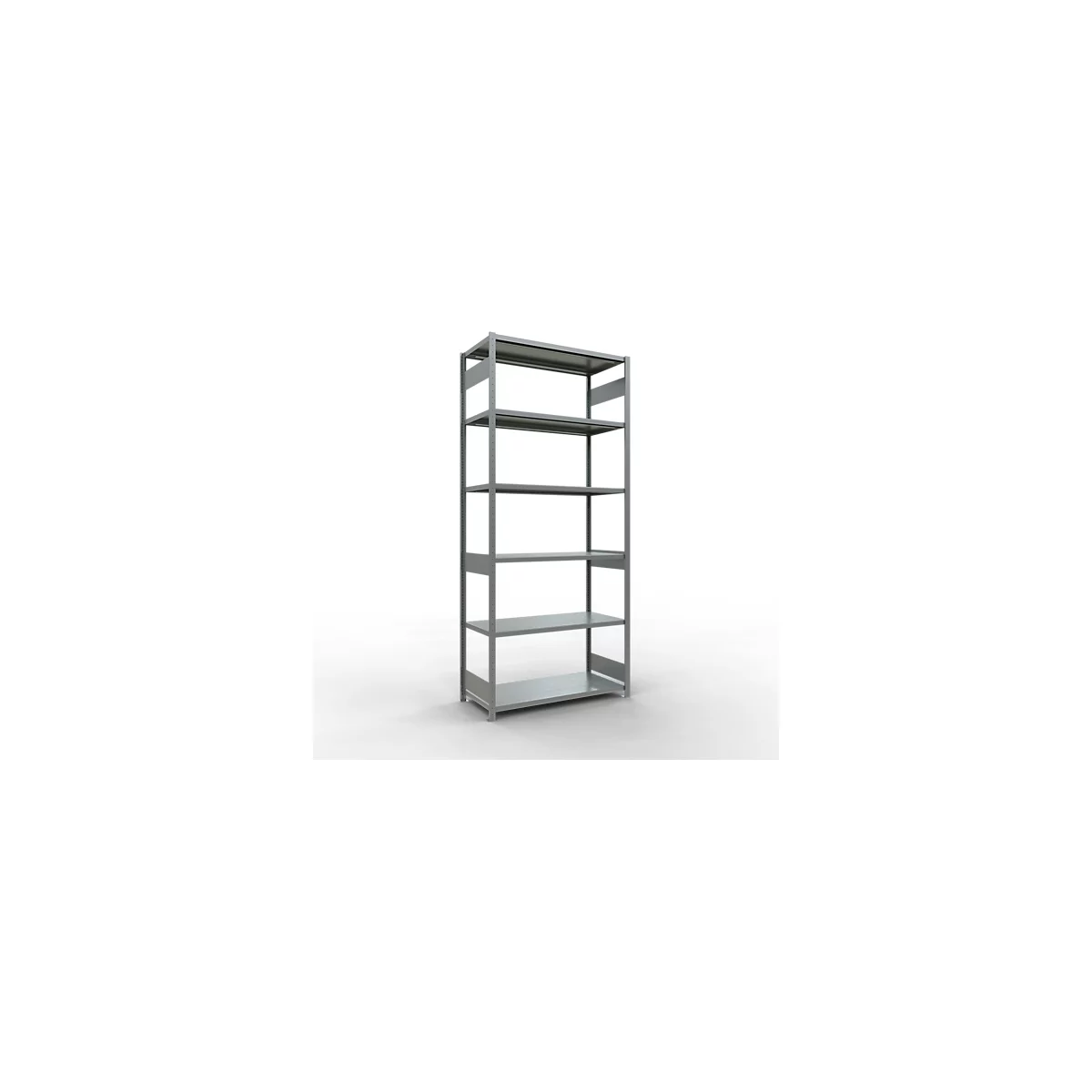Schulte Lagertechnik Système de rayonnage à tablettes emboîtables MULTIplus 250, rayonnage de base, verrou de longueur, 3000x1300x600 mm, 7 tablettes, galvanisé