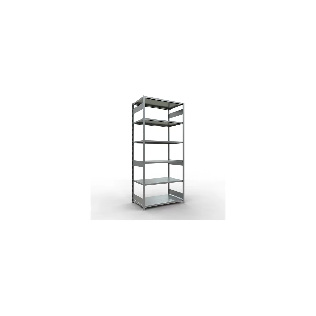 Schulte Lagertechnik Système de rayonnage à tablettes emboîtables MULTIplus 250, rayonnage de base, verrou de longueur, 3000x1300x800 mm, 7 tablettes, galvanisé